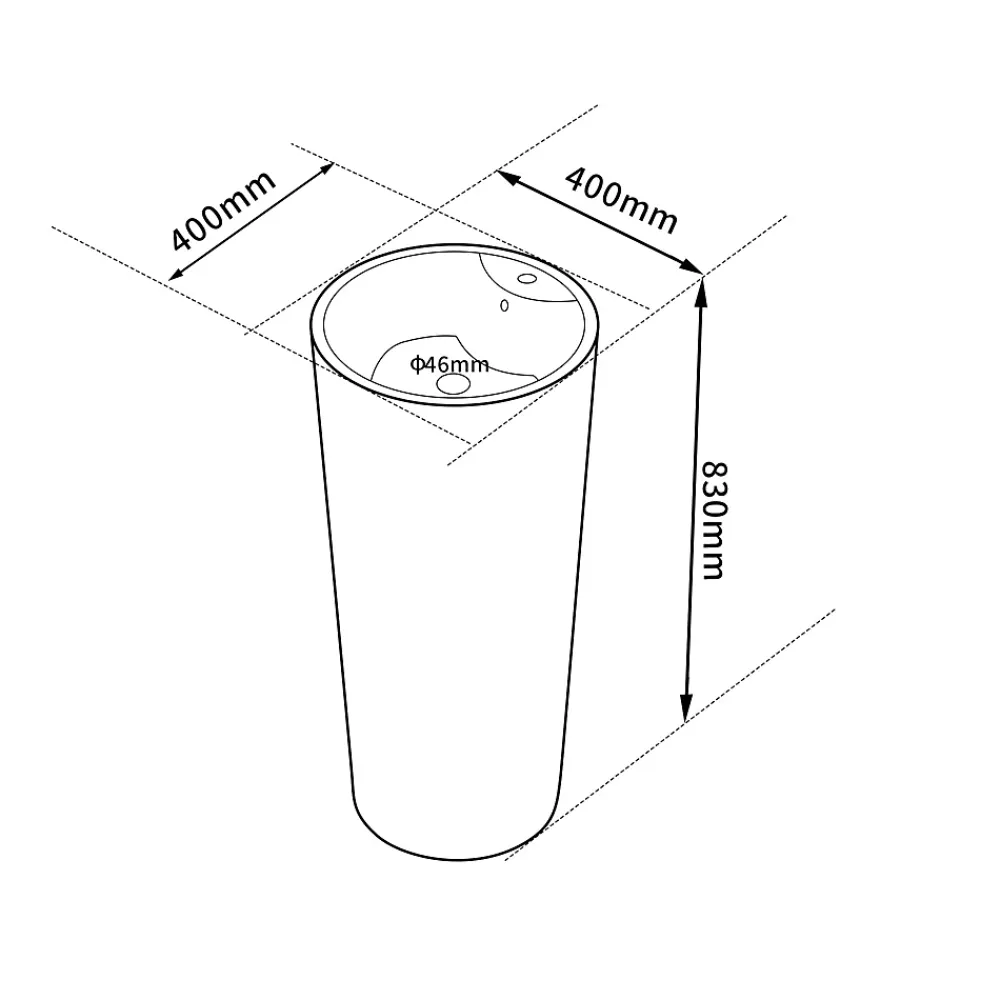 Dileci Lavabo Totem Design Rond et Épuré Blanc H83 -