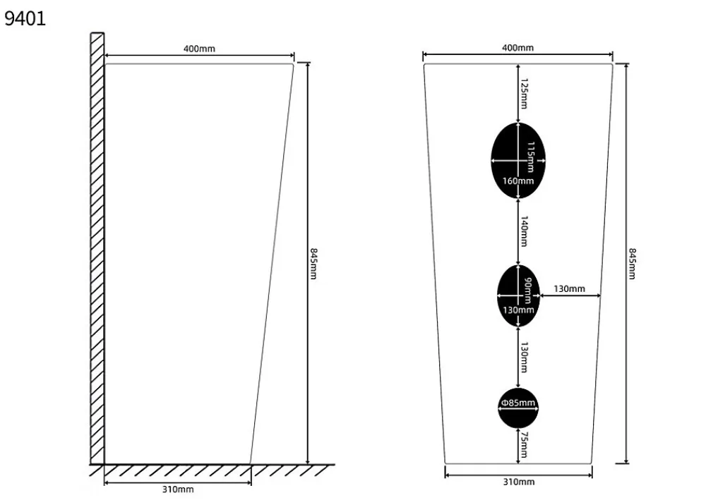 Dileci Lavabo Totem Design Rond et Épuré Blanc H83 -