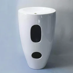 Lavabo|Rue Du Bain Lavabo Totem Rond - Céramique Blanc - 50x85 cm - Ove