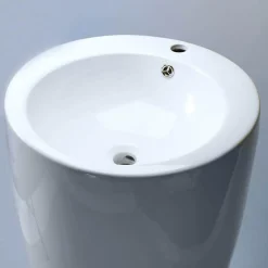 Lavabo|Rue Du Bain Lavabo Totem Rond - Céramique Blanc - 50x85 cm - Ove