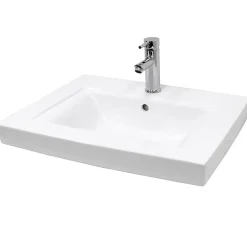 Vasque À Encastrer|ECD Germany Lavabo vasque a encastrer ceramique Evier encastré salle de bain 60x46x16 cm