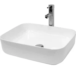 Vasque À Poser|ECD Germany Lavabo vasque a poser ceramique lave-main salle de bain blanc 505 x 395 x 135 mm
