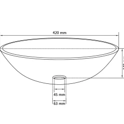 Helloshop26 Lavabo vasque salle de bain diamètre verre transparent