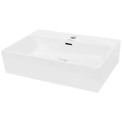 ECD Germany Lavabo vasque salle de bain en céramique suspendu / à poser angulaire 515x360mm