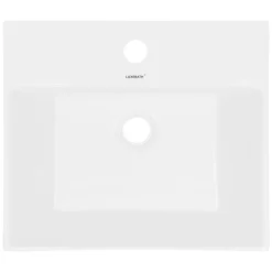 ECD Germany Lavabo vasque salle de bain en céramique suspendu / à poser angulaire 515x360mm