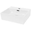 Vasque À Poser|ECD Germany Lavabo vasque salle de bain en céramique suspendu / à poser angulaire 415x360mm