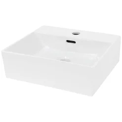 Vasque À Poser|ECD Germany Lavabo vasque salle de bain en céramique suspendu / à poser angulaire 415x360mm