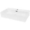 Vasque À Poser|ECD Germany Lavabo vasque salle de bain céramique suspendu/à poser rectangulaire 605x365 mm