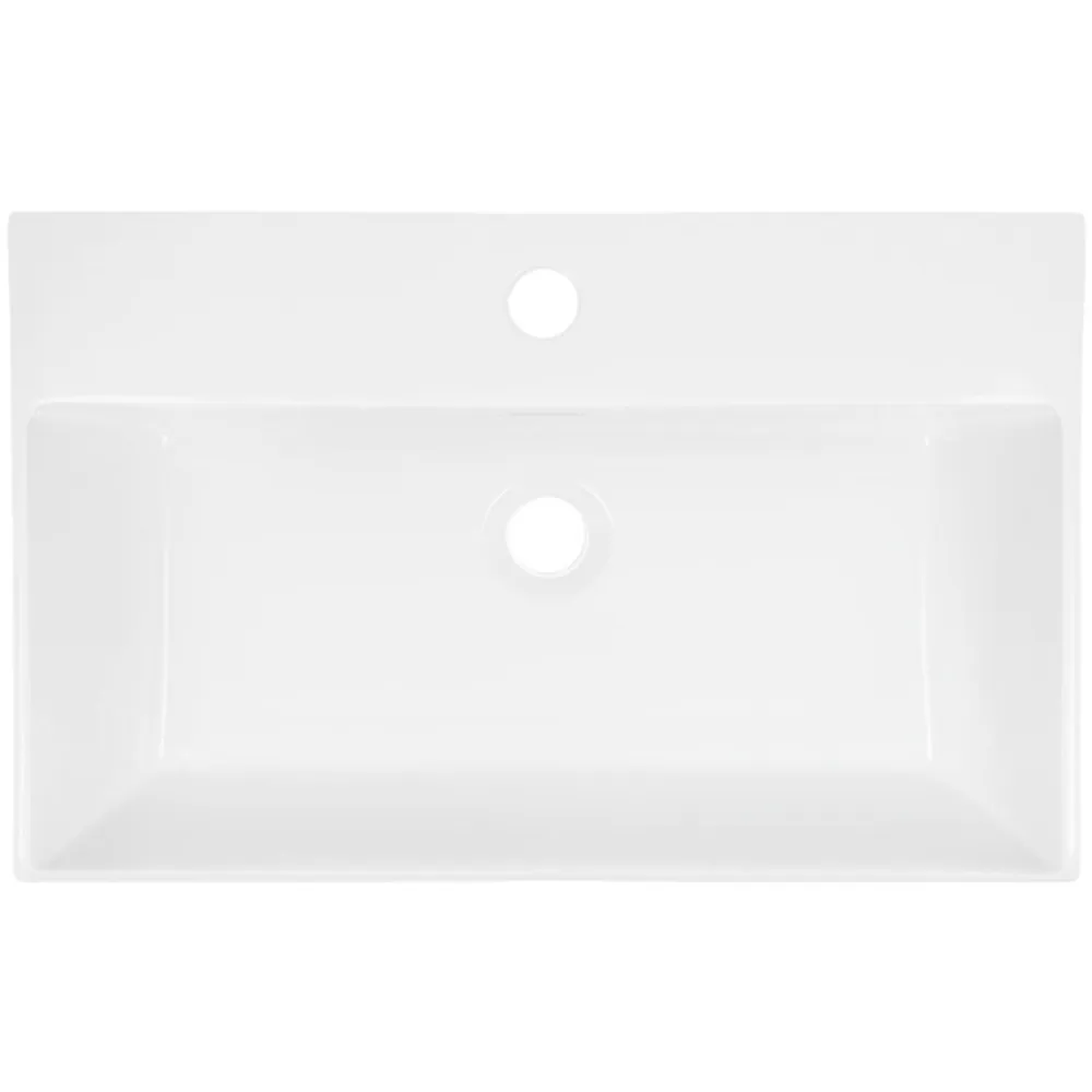Vasque À Poser|ECD Germany Lavabo vasque salle de bain céramique suspendu/à poser rectangulaire 605x365 mm