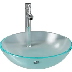 Lavabo|Helloshop26 Lavabo vasque salle de bain diamètre verre transparent