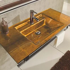 Wikao Lavabo verre Arpège couleur cuivre