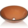 Lavabo|Helloshop26 Lavabo verre trempe marron lavabo vasque verre transparent