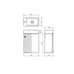 Plan Vasque Lave-Mains|Jindoli Lave main 40 cm effet chêne vieilli Aquapicolo