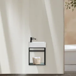 Jindoli Lave main 60 cm métal noir Aquafredo