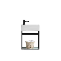 Jindoli Lave main 60 cm métal noir Aquafredo