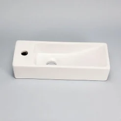 Lavabo|Rue Du Bain Lave main Rectangle Gauche Céramique Blanc 38x15 cm - Minimalist