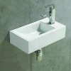 Lavabo|Rue Du Bain Lave main Rectangulaire Droite - Céramique Blanc - 46x26 cm - Studio