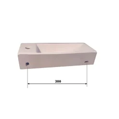 Lavabo|Rue Du Bain Lave main Rectangulaire Gauche Céramique Noire - 38x15 cm - Minimalist