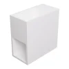 Vente-unique Lave main suspendu blanc en solid surface avec niche - Robinetterie à droite - 40 cm - PUMORI