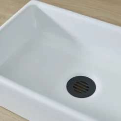 Planète Bain Lave mains à poser Line R en céramique blanc
