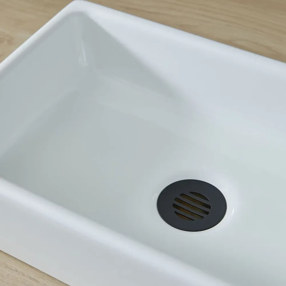 Planète Bain Lave mains à poser Line R en céramique blanc