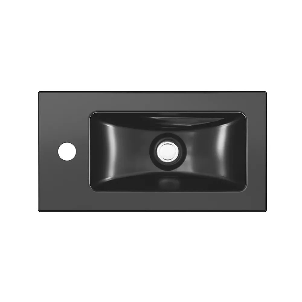 GoodHome Lave mains céramique l.45 cm, noir, Nira