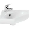 Lavabo|Sanindusa Lave mains d'angle mural céramique traditionnelle 36x36 Sado blanc (robinet non inclus)