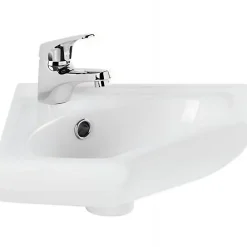 Lavabo|Sanindusa Lave mains d'angle mural céramique traditionnelle 36x36 Sado blanc (robinet non inclus)