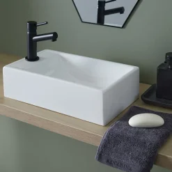 Lavabo|Planète Bain Lave mains rectangle blanc contemporain