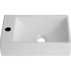 Lavabo|Planète Bain Lave mains rectangle blanc contemporain