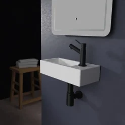 Planète Bain Lave mains rectangle design blanc