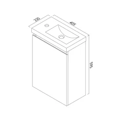 Lave-Mains|Bain-Bain Lave-main Prémonté Bois 40Cm + Vasque céramique Blanche BILY -