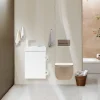Jindoli Lave-main salle de bain Aquaba 40 cm finition blanc laqué