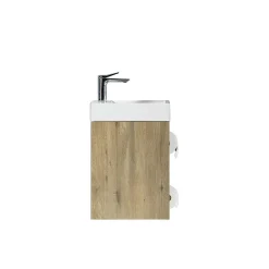 Jindoli Lave-main salle de bain Aquaba 40 cm finition chêne brun
