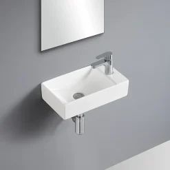 Homesight Lave-mains à suspendre en céramique rectangulaire blanc Savy