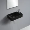 Lavabo|Homesight Lave-mains à suspendre en céramique rectangulaire noir Savy