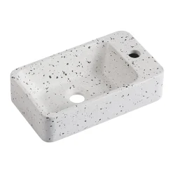 Homesight Lave-mains à suspendre en céramique rectangulaire terrazzo Savy