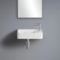 Homesight Lave-mains à suspendre en céramique rectangulaire terrazzo Savy