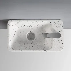 Homesight Lave-mains à suspendre en céramique rectangulaire terrazzo Savy