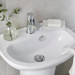 GoodHome Lave-mains céramique blanc Zuari