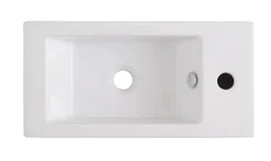 GoodHome Lave-mains céramique blanc Rioni 50 cm