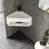 Lavabo|Bernstein Lave-mains d'angle en fonte minérale TWG70 - blanc mat - 50x50x28cm