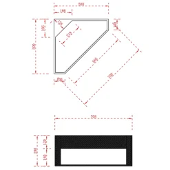 Lavabo|Bernstein Lave-mains d'angle en fonte minérale TWG70 - blanc mat - 50x50x28cm