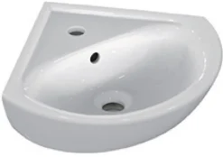 Lavabo|Porcher Lave-mains d'angle Ulysse (44 cm) - Longueur: 340 mm - Largeur: 480 mm - Profondeur: 440 mm - Blanc