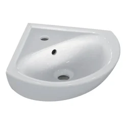 Lavabo|Porcher Lave-mains d'angle Ulysse (44 cm) - Longueur: 340 mm - Largeur: 480 mm - Profondeur: 440 mm - Blanc