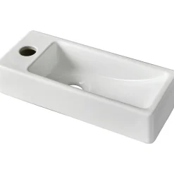 Planète Bain Lave-mains gain de place à suspendre 37 x 15 cm - robinet à gauche - Longine