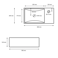 Vasque À Poser|ECD Germany Lave-mains lavabo vasque salle de bain ceramique rectangulaire blanc 350x205mm