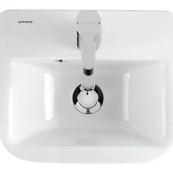 Lavabo|Sanindusa Lave-mains mural céramique traditionnelle Look 36x30 blanc (robinet et vidage non inclus)