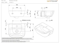 Lavabo|Sanindusa Lave-mains mural céramique traditionnelle Look 36x30 blanc (robinet et vidage non inclus)
