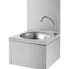 Lavabo|Delabie Lave-mains mural mécanique avec dosseret - Inox
